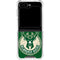 NBA Milwaukee Bucks Green Distressed Galaxy Z Flip5 5G Clear Case