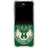 NBA Milwaukee Bucks Green Distressed Galaxy Z Flip5 5G Clear Case