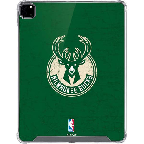 NBA Milwaukee Bucks Green Distressed iPad Pro 12.9in (2020) Clear Case