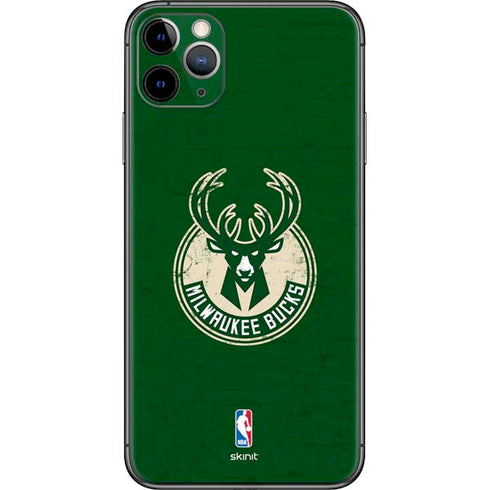 NBA Milwaukee Bucks Green Distressed iPhone 11 Pro Max Skin
