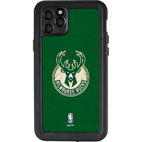 NBA Milwaukee Bucks Green Distressed iPhone 11 Pro Max Waterproof Case