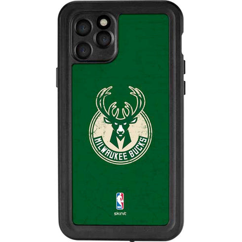 NBA Milwaukee Bucks Green Distressed iPhone 11 Pro Waterproof Case