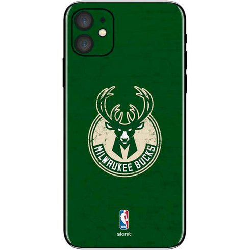 NBA Milwaukee Bucks Green Distressed iPhone 11 Skin