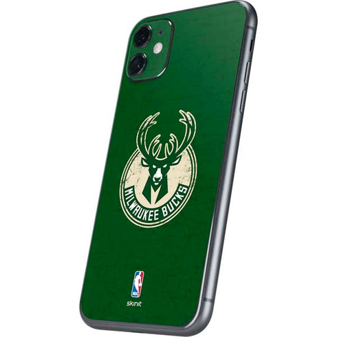 NBA Milwaukee Bucks Green Distressed iPhone 11 Skin