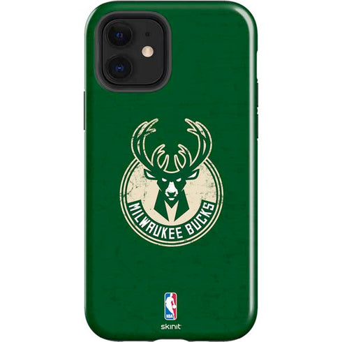 NBA Milwaukee Bucks Green Distressed iPhone 12 Impact Case