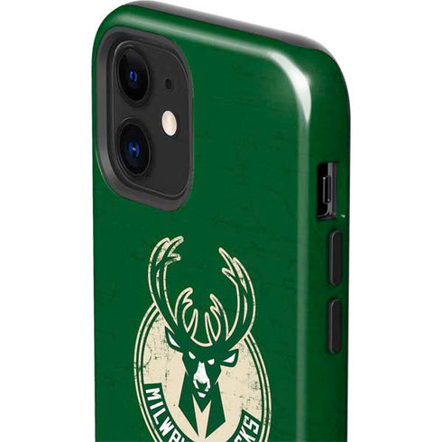 NBA Milwaukee Bucks Green Distressed iPhone 12 Impact Case