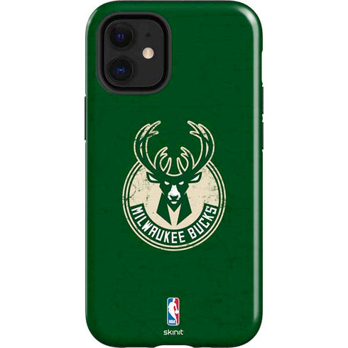 NBA Milwaukee Bucks Green Distressed iPhone 12 Mini Impact Case