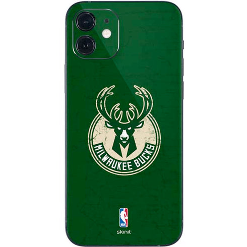 NBA Milwaukee Bucks Green Distressed iPhone 12 Mini Skin