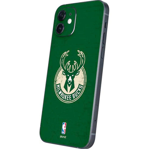 NBA Milwaukee Bucks Green Distressed iPhone 12 Mini Skin