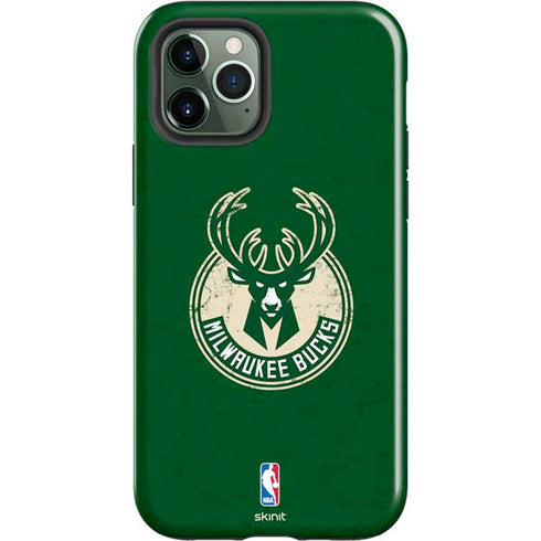 NBA Milwaukee Bucks Green Distressed iPhone 12 Pro Impact Case
