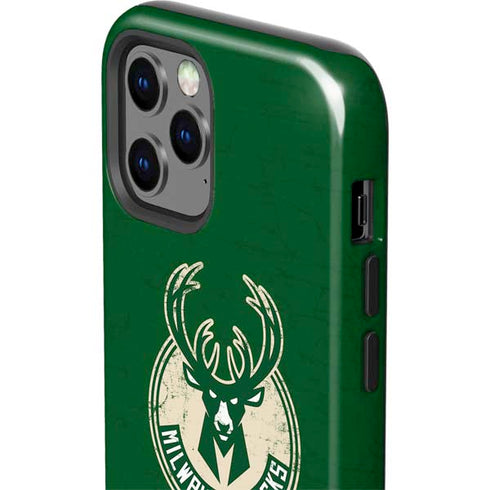 NBA Milwaukee Bucks Green Distressed iPhone 12 Pro Impact Case