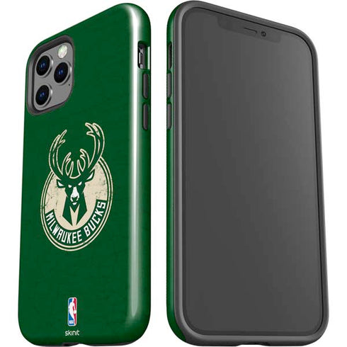 NBA Milwaukee Bucks Green Distressed iPhone 12 Pro Impact Case