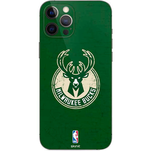 NBA Milwaukee Bucks Green Distressed iPhone 12 Pro Max Skin