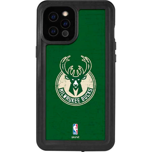 NBA Milwaukee Bucks Green Distressed iPhone 12 Pro Max Waterproof Case