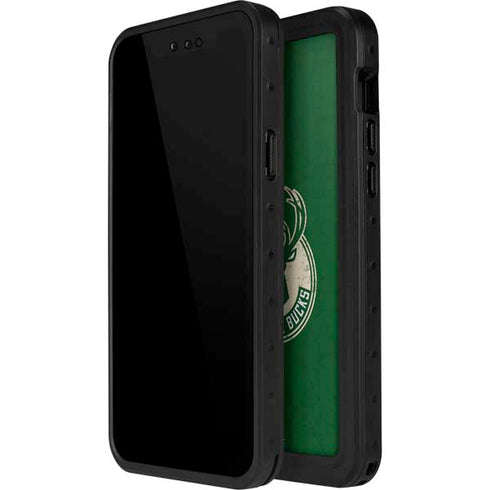 NBA Milwaukee Bucks Green Distressed iPhone 12 Pro Waterproof Case