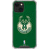 NBA Milwaukee Bucks Green Distressed iPhone 13 Mini Clear Case