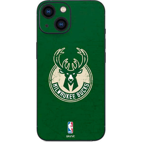 NBA Milwaukee Bucks Green Distressed iPhone 13 Mini Skin