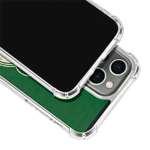 NBA Milwaukee Bucks Green Distressed iPhone 13 Pro Clear Case