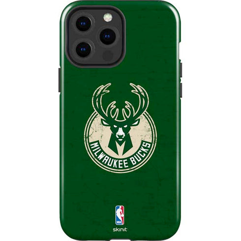 NBA Milwaukee Bucks Green Distressed iPhone 13 Pro Max Impact Case