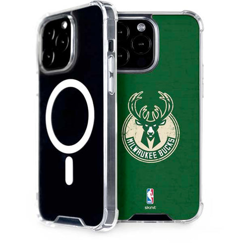 NBA Milwaukee Bucks Green Distressed iPhone 13 Pro Max MagSafe Case