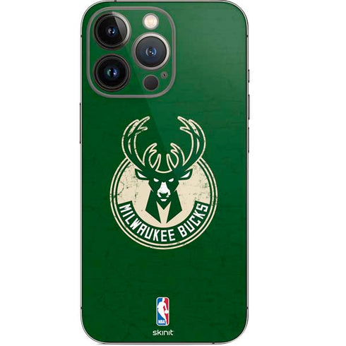NBA Milwaukee Bucks Green Distressed iPhone 13 Pro Skin