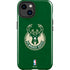 NBA Milwaukee Bucks Green Distressed iPhone 14 Plus Impact Case