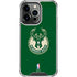 NBA Milwaukee Bucks Green Distressed iPhone 14 Pro Clear Case