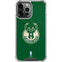 NBA Milwaukee Bucks Green Distressed iPhone 14 Pro Max Clear Case
