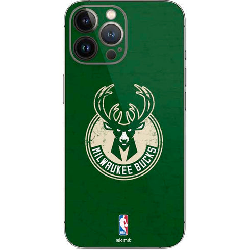 NBA Milwaukee Bucks Green Distressed iPhone 14 Pro Max Skin