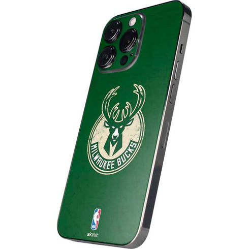 NBA Milwaukee Bucks Green Distressed iPhone 14 Pro Max Skin