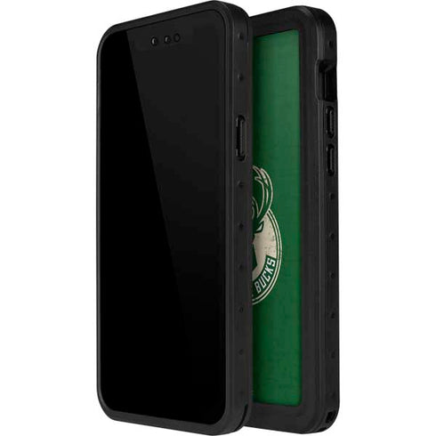 NBA Milwaukee Bucks Green Distressed iPhone 14 Pro Max Waterproof Case