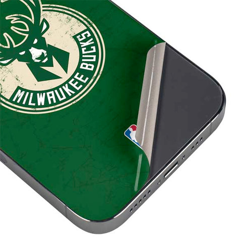 NBA Milwaukee Bucks Green Distressed iPhone 14 Pro Skin