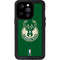 NBA Milwaukee Bucks Green Distressed iPhone 14 Pro Waterproof Case