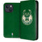 NBA Milwaukee Bucks Green Distressed iPhone 15 Plus Folio Case