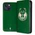 NBA Milwaukee Bucks Green Distressed iPhone 15 Plus Folio Case