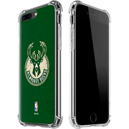NBA Milwaukee Bucks Green Distressed iPhone 7/8 Plus Clear Case
