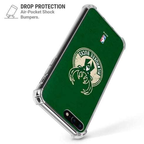 NBA Milwaukee Bucks Green Distressed iPhone 7/8 Plus Clear Case