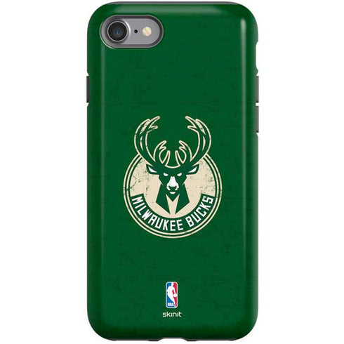 NBA Milwaukee Bucks Green Distressed iPhone SE (2nd & 3rd Gen) Pro Case