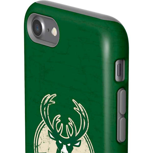 NBA Milwaukee Bucks Green Distressed iPhone SE (2nd & 3rd Gen) Pro Case
