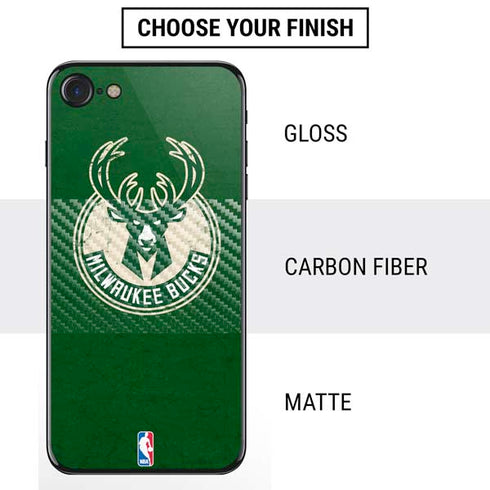 NBA Milwaukee Bucks Green Distressed iPhone SE (2nd & 3rd Gen) Skin