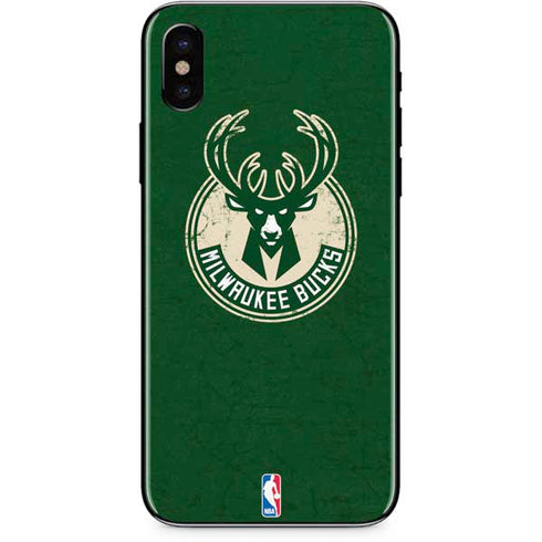 NBA Milwaukee Bucks Green Distressed iPhone X Skin
