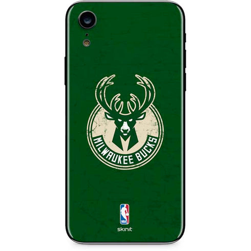 NBA Milwaukee Bucks Green Distressed iPhone XR Skin