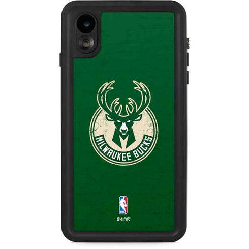 NBA Milwaukee Bucks Green Distressed iPhone XR Waterproof Case