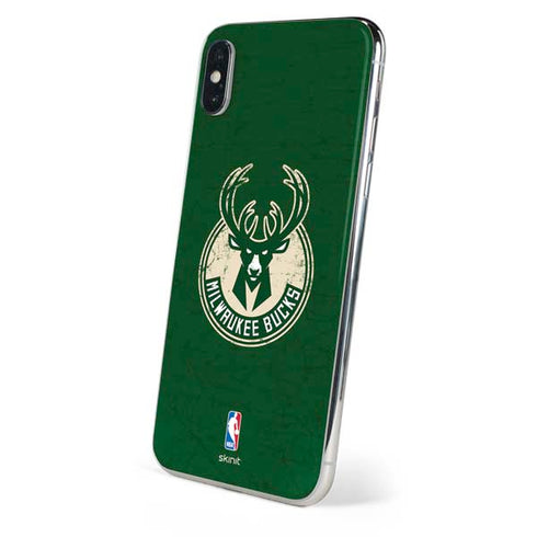 NBA Milwaukee Bucks Green Distressed iPhone XS Max Skin