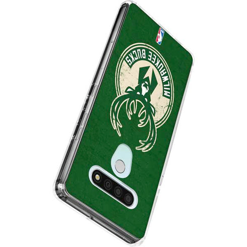 NBA Milwaukee Bucks Green Distressed LG Stylo 6 Clear Case