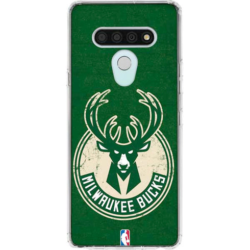 NBA Milwaukee Bucks Green Distressed LG Stylo 6 Clear Case