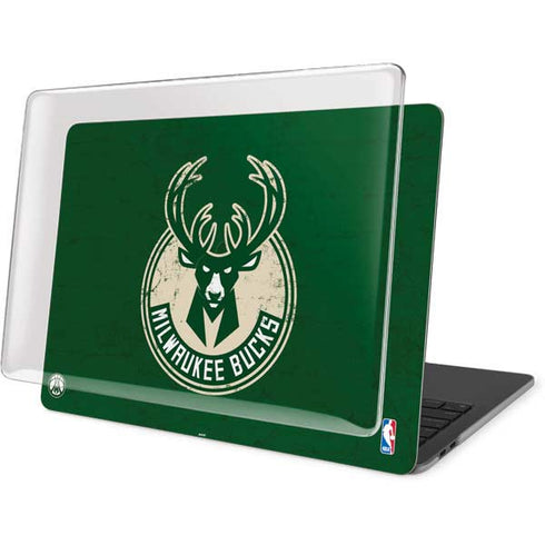 NBA Milwaukee Bucks Green Distressed MacBook Pro 15in (2016-19) Case plus Skin