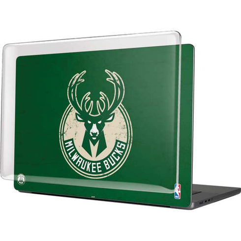 NBA Milwaukee Bucks Green Distressed MacBook Pro 16in (2021-25) Case plus Skin