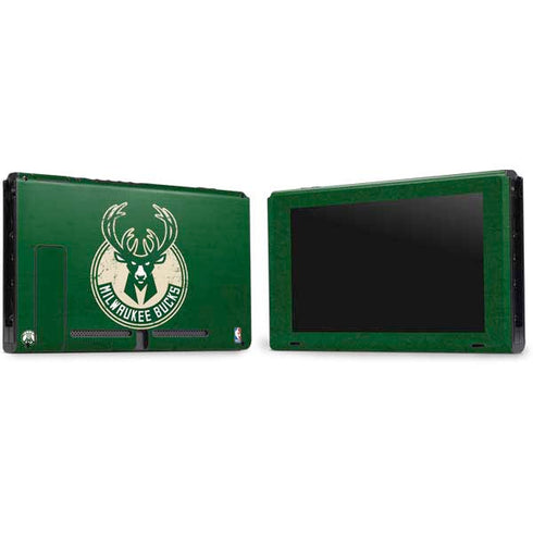 NBA Milwaukee Bucks Green Distressed Nintendo Switch Bundle Skin