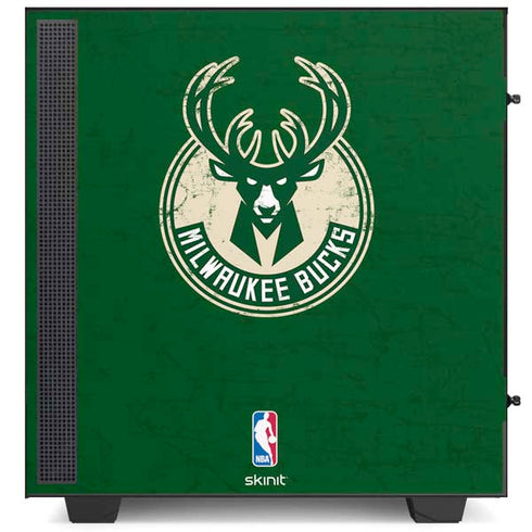 NBA Milwaukee Bucks Green Distressed NZXT H510 Compact ATX Mid-Tower Case Skin